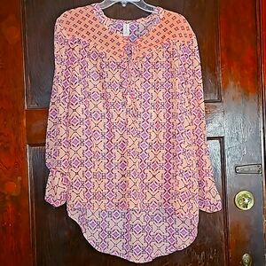 EUC No Boundaries Sheer Peasant Blouse - Size XXL